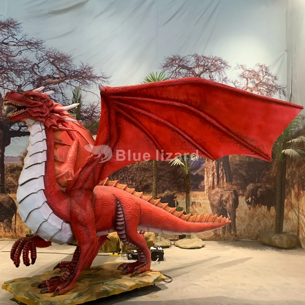 Large Size Animatronic Dragon Statue Artificial Mechanical Dinosaur Giant Dragon Model for Sale