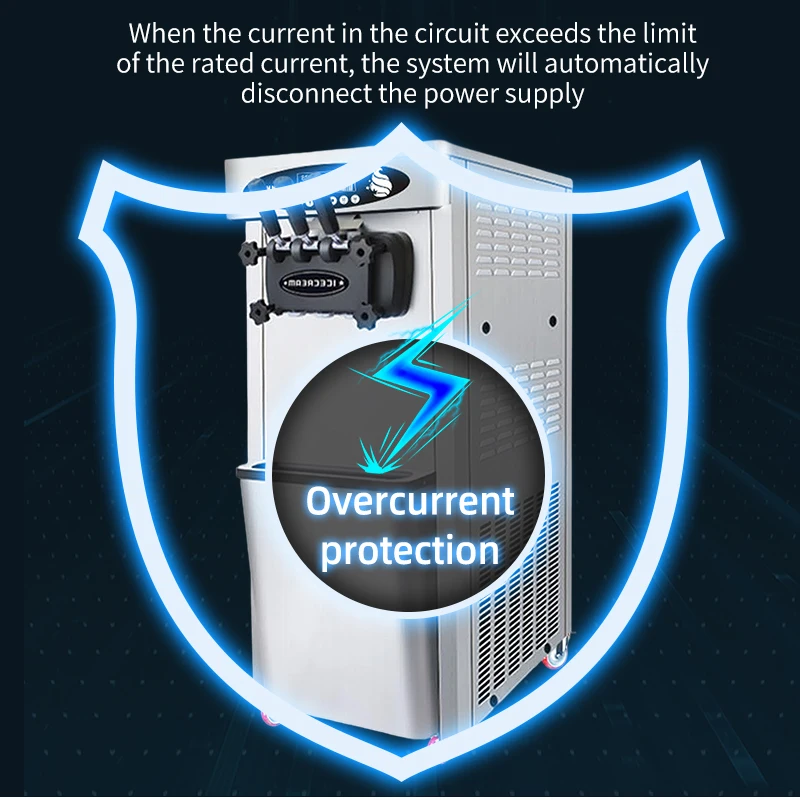 MUXUE  3 flavours vertical ice cream maker Commercial Cone Softy Ice cream Frozen Yogurt Soft Serve Making Machine 20L/H