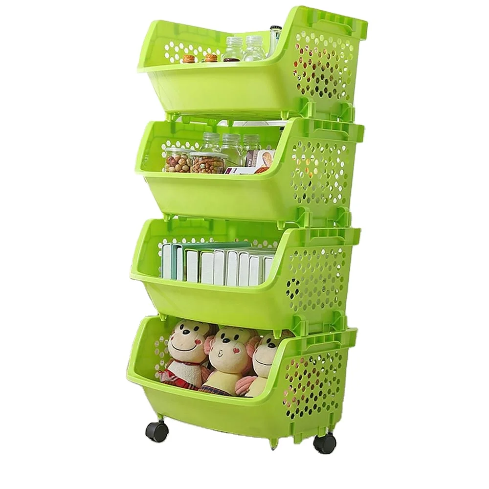 
Hotsales four layers plastic storage rack kitchen wall rack 