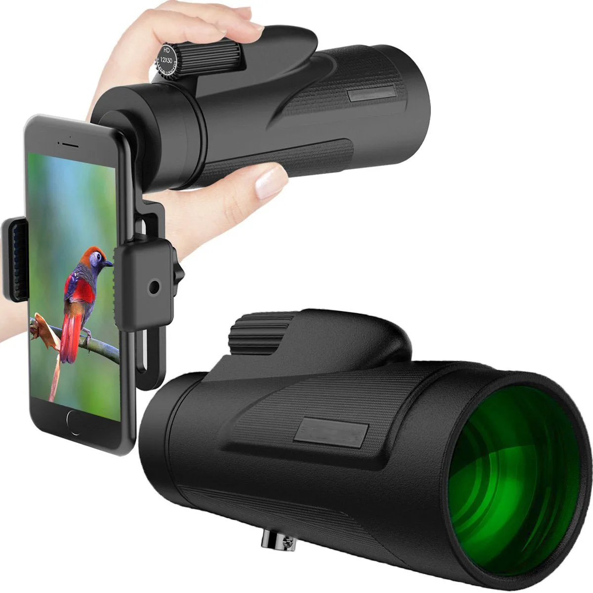 OEM/ODM супер чистый хорошая цена водонепроницаемый Открытый 12x50 HD полноразмерный монокулярный телескоп для катания на