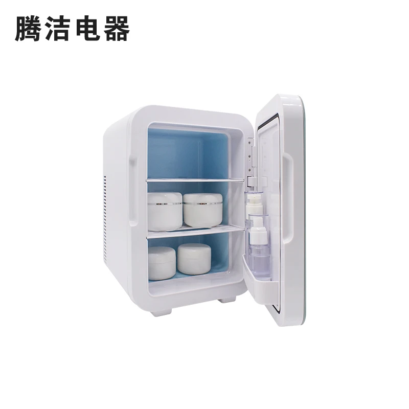 Amazon hot selling 10L car use fridge  refrigerator Ac Dc 12V Mini Cosmetic Refrigerator With Mirror LED Light
