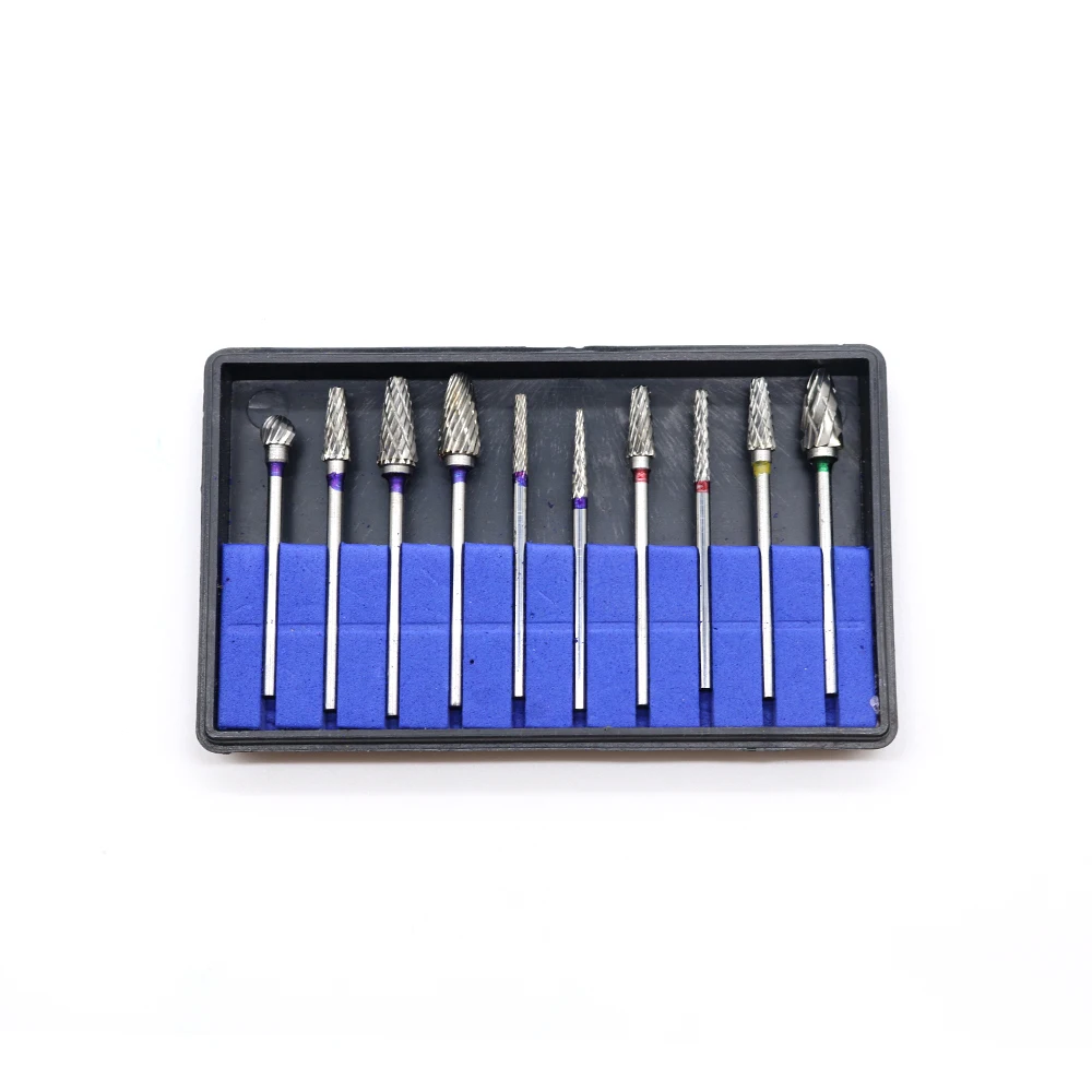 Assorted 10 Pcs Dental Laboratory Tungsten Steel Carbide Burs Kit