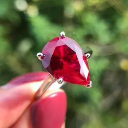 Europe And The United States Hot Selling 925 Silver High Carbon Diamond 10 Carat Diamond Ring Drop-Shaped 10*14 Carat Engagement