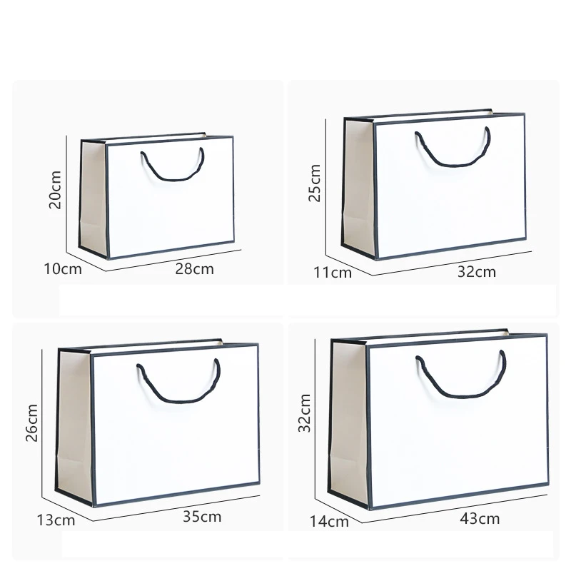 Competitive Price Elegant Customized Brand Logo Luxury Boutique Shopping White Shopping Paper Gift Bags