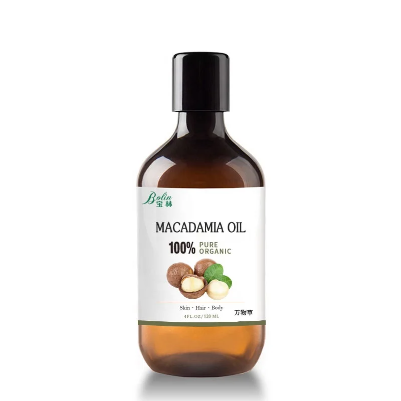 Baolin Bulk Organic Macadamia Oil For Body Skin Hair Care 100% Natural Cold Pressed plant carrier  Macadamia Oil