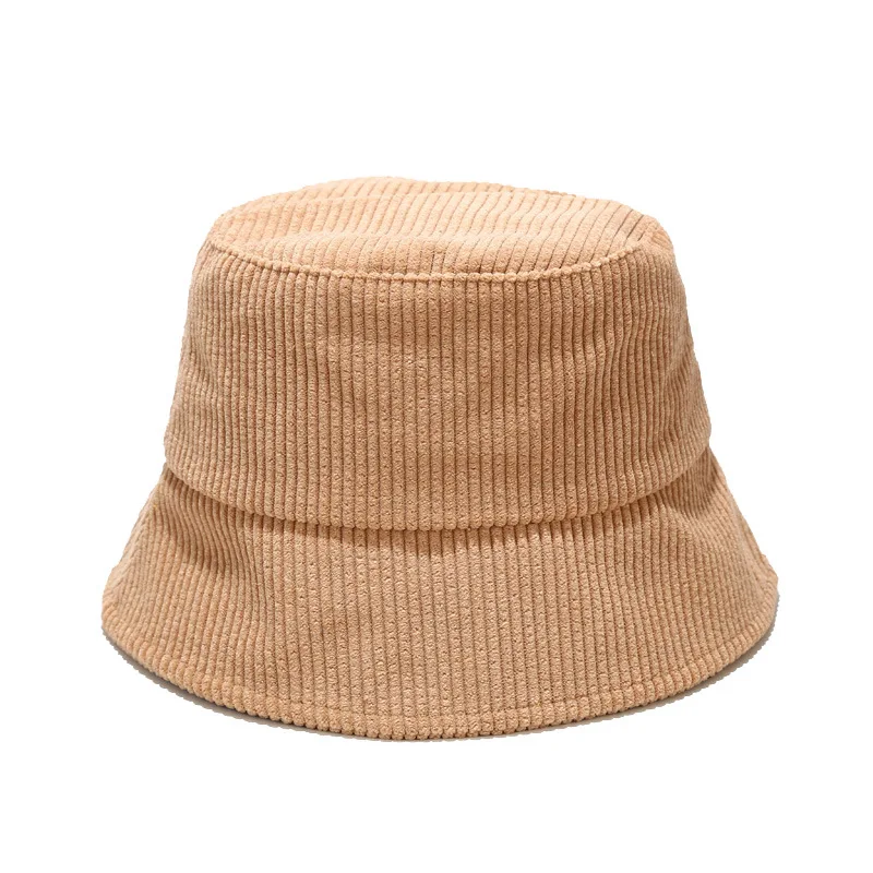 Custom Solid Color Plain Corduroy Bucket Caps Hat Top Quality Short Brim Bucket Hat