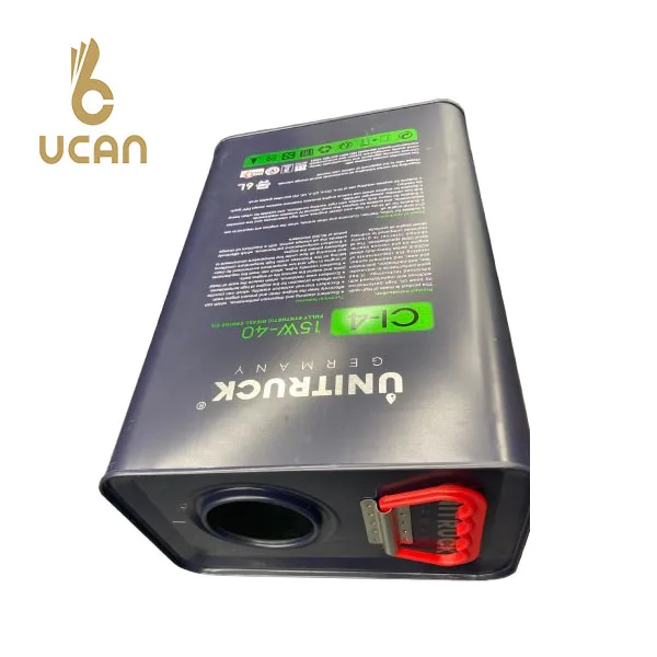 High Quality Engine oil tins 6L empty metal tin can for Motor Oil Rectangle cans
