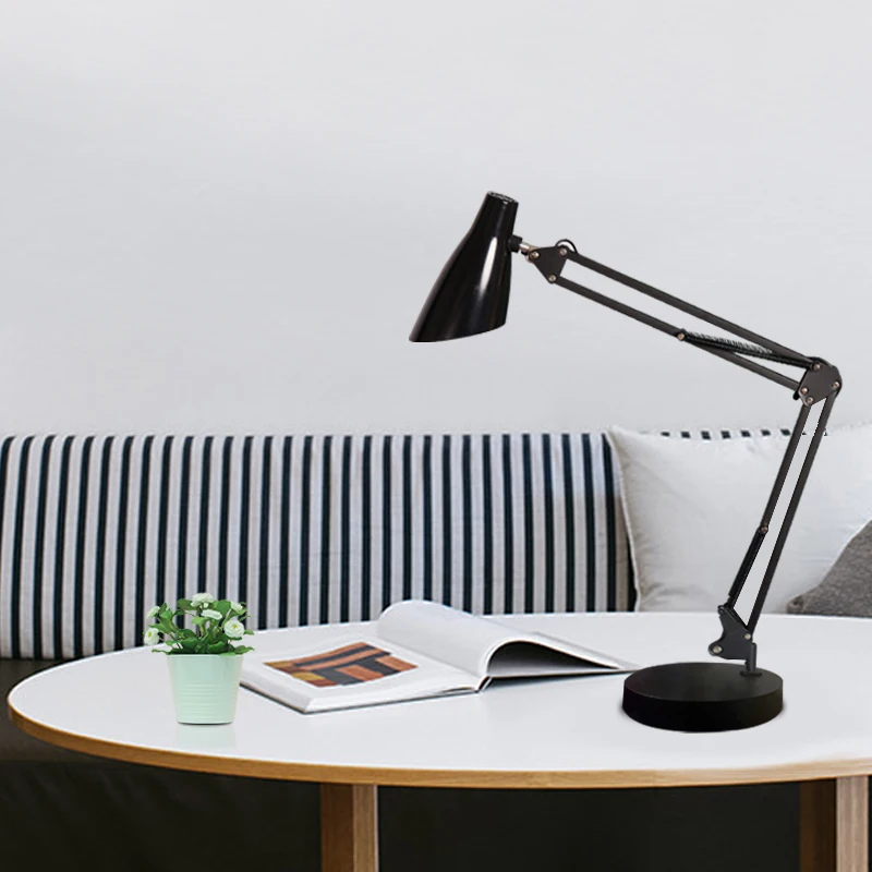 modern simple direction adjustable swing arm folding desk light study work read led modern table lamps