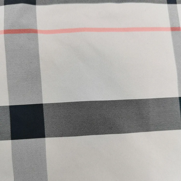 
100% polyester outdoor waterproof check pattern polyester clothes fabric 