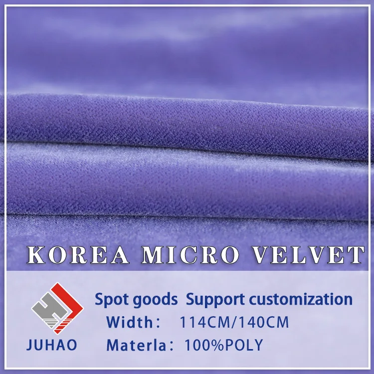 korean micro velvet the new listing dress upholstery bridal 5000/9000 100% polyester fabric for ladies