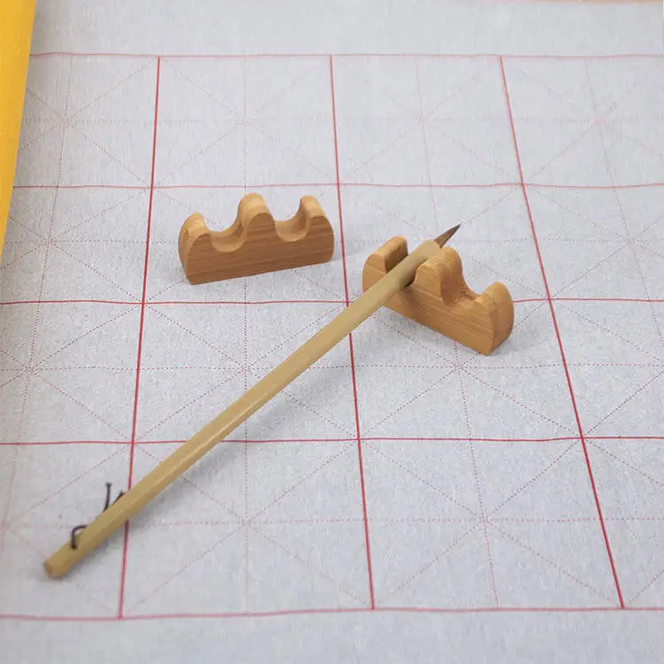 Classic Chinese Writing Brush Rest Stand Wooden Calligraphy Brush Holder for Beginning Calligraphy Practice Painting