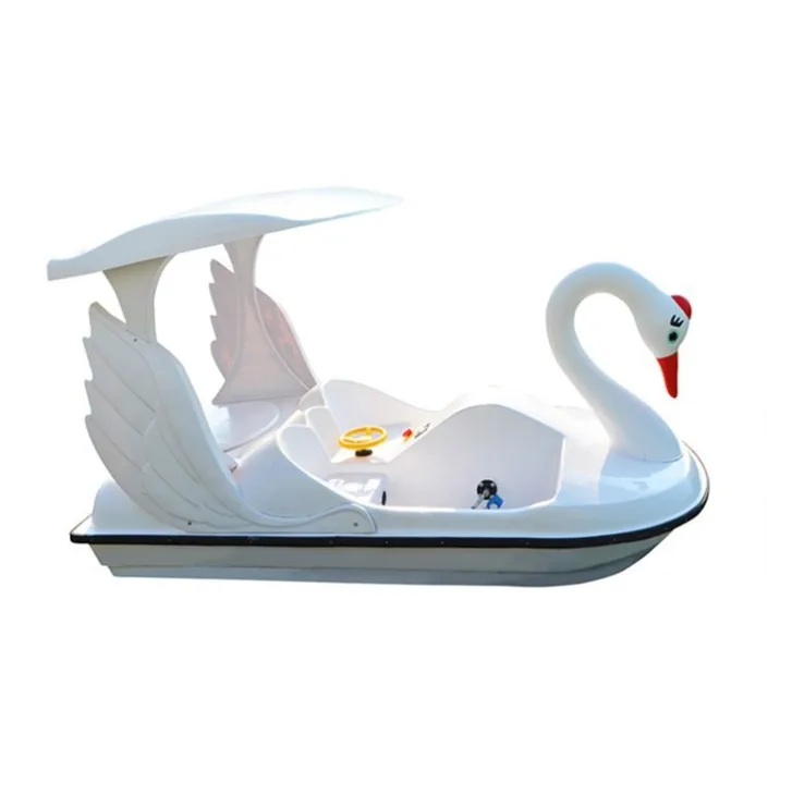 wholesale swan electric pedal boats high quality FRP 2 seats pedal electric boat