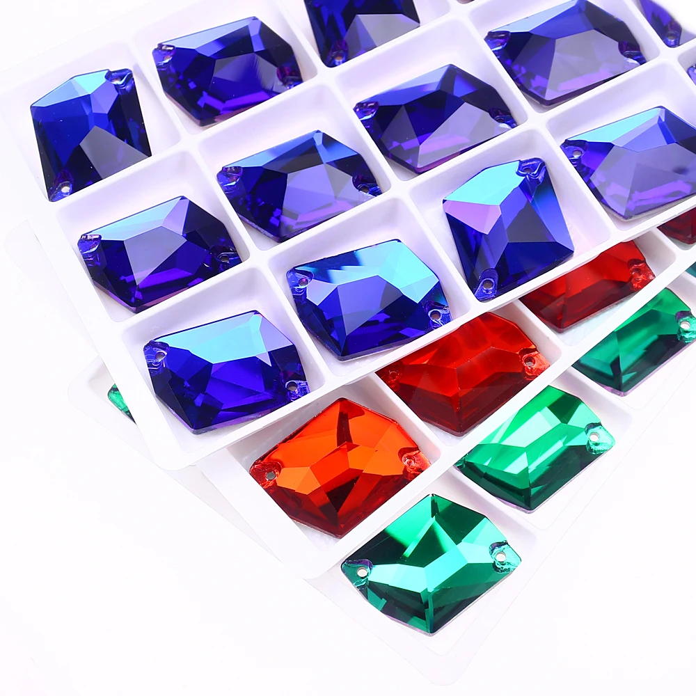 Hot Sale Flatback rhinestone With Holes K9 Quality Sew on Crystal Bead For Garment Decoration