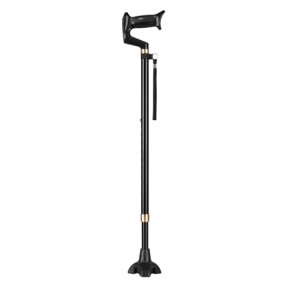 Elderly Adjustable Walking Stick with Ergonomic Grip Hand Wrist Anti Slip Base for Seniors Old People