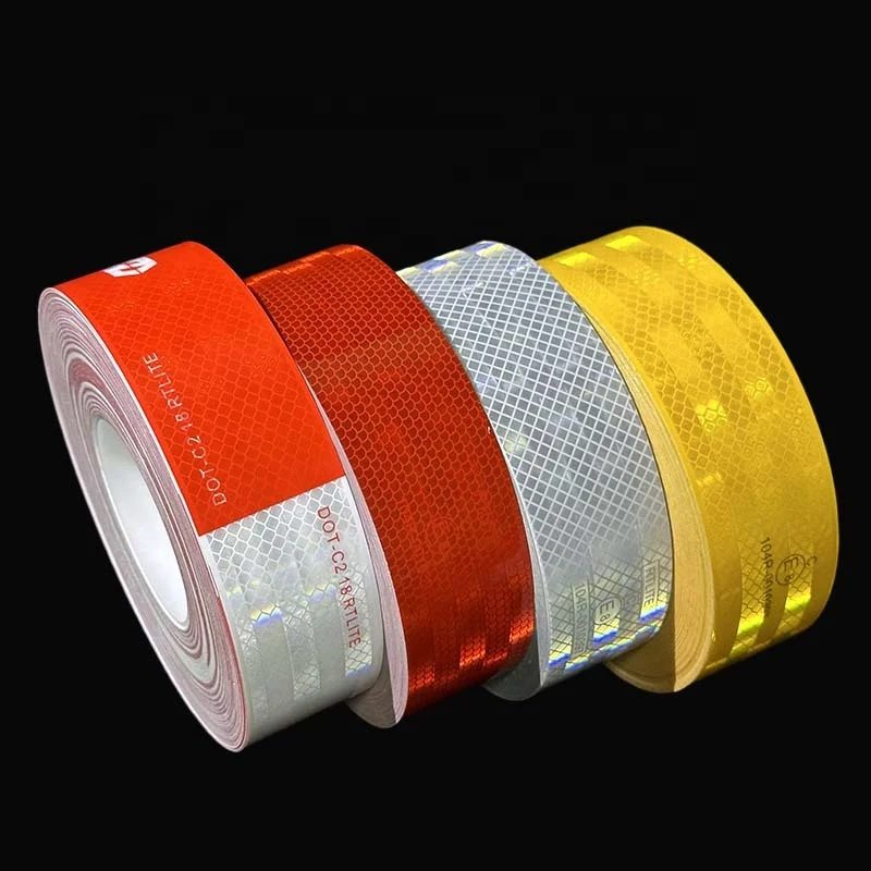 Diamond Grade Mirco Prismatic Car Accessories Reflect Warning Yellow Safety Reflector Sticker Roll Reflective Tape for Truck
