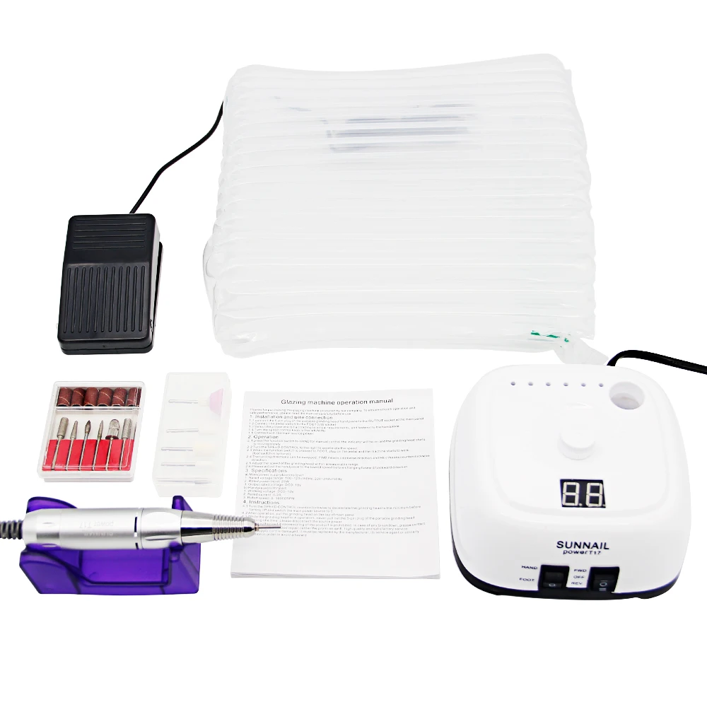 Original SUNNAIL Professional nail sander pedicure manicura portable strong nail drill polishing machine electric file for nail