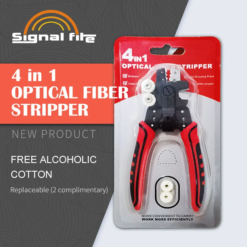 4 in 1 multi-functional optical fiber stripper wire stripping pliers cleaning cotton scissors