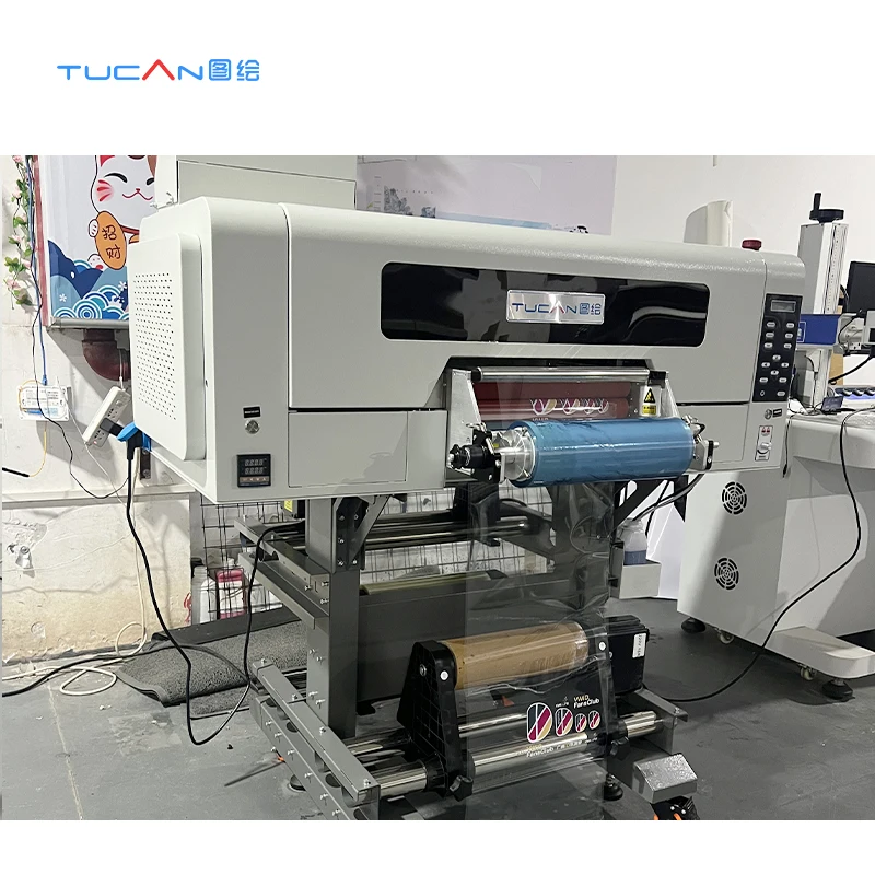 High speed 30cm A3 print with laminate wrap film sticker UV DTF printer cup wrap with i3200 print head optional xp600 i1600 60cm