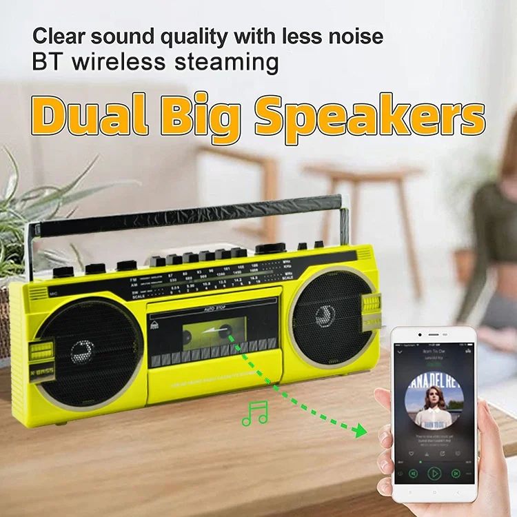 Vaa Antigua Silver Metal Acero Usb Audio Radio Grabadoras Y Reproductores De Casetes