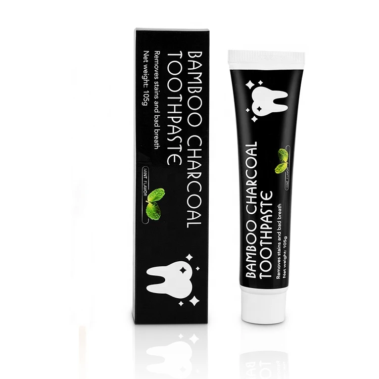 hot sell eco Bamboo Charcoal Teeth Whitening Black Toothpaste Removes Stains Bad Breath