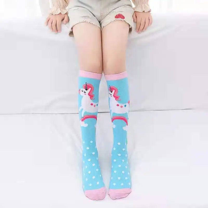 Girls Knee High Socks Cute unicorn Animal Pattern Novelty