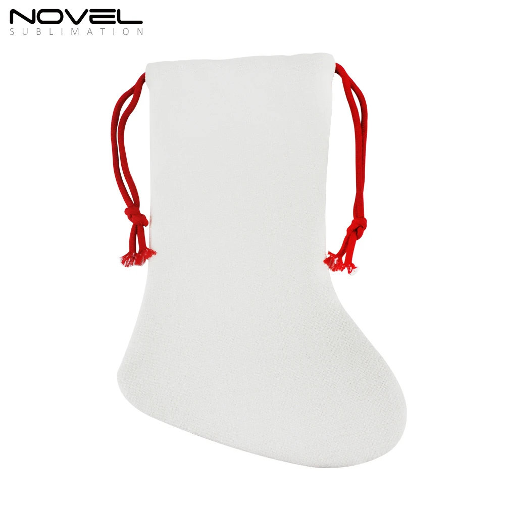 Изготовленные на заказ Пустые носки Санта Клауса из хлопка и льна рождественские чулки