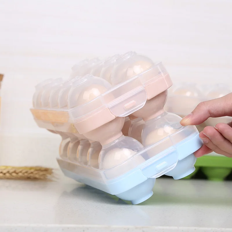 10 Grid Eggs Carrier Container Storage Box Plastic Egg Holder Trays with Lid for Keep Egg Fresh