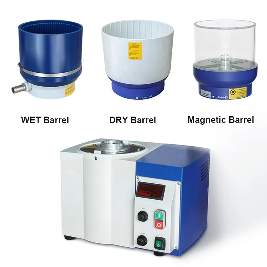 China CE Certificated Otec Eco Maxi 3 in 1 Benchtop Mini Jewellery Magnetic Tumbler Jewelry Polishing