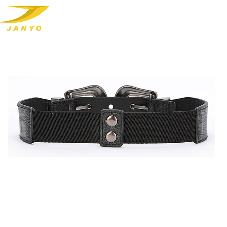 New Style Funky Vintage Elegant Double Buckle Stylish Designers Pu Leather Lady Belt