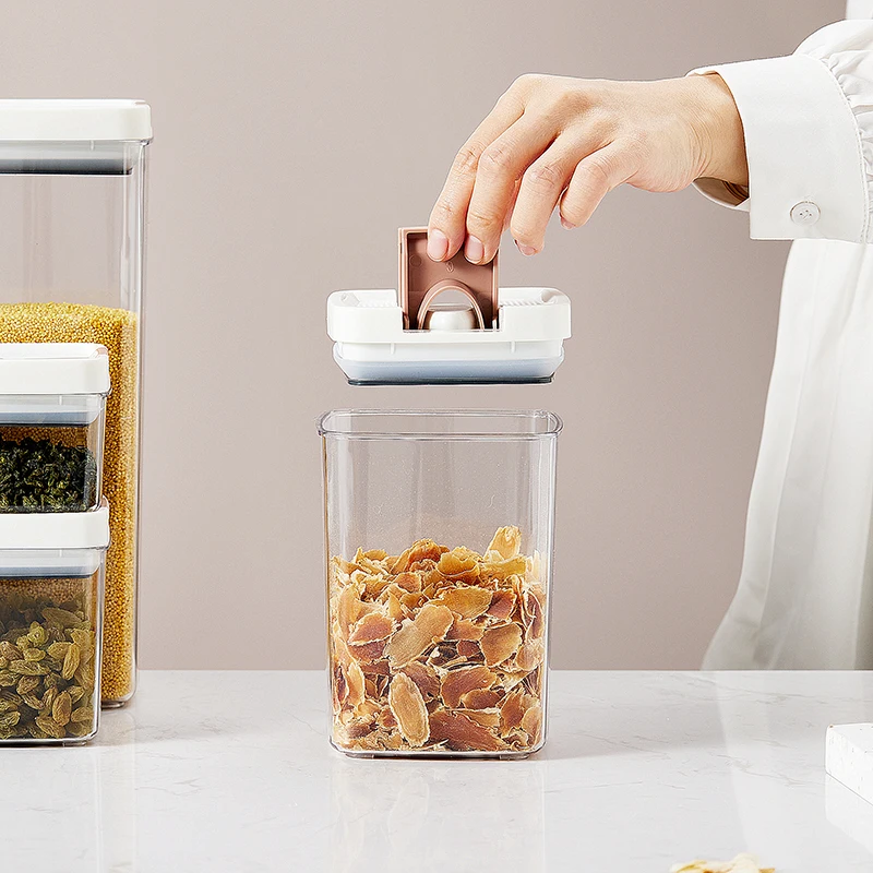 Wholesale Different Capacity Plastic Food Kitchen Multigrain Storage Containers Tank Transparent Sealed Cans