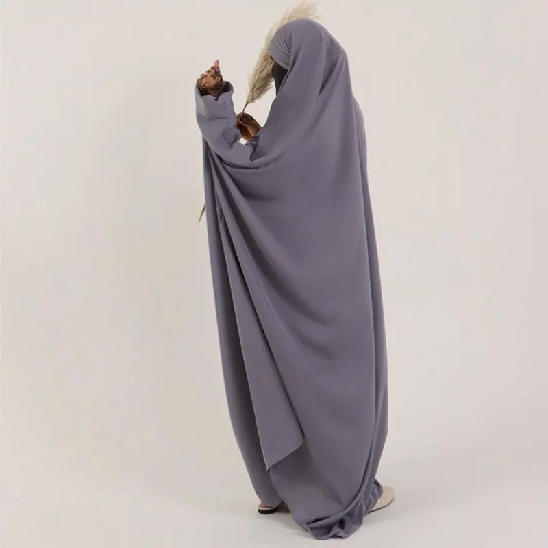 popular Ramadan Khimar Abaya Muslim women dress with hijab prayer set high quality hijab abaya jilb