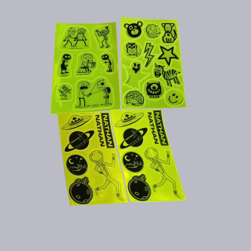 Светоотражающие виниловые наклейки со смайликом светоотражающие защитные с цифровой печатью логотипа для велосипедного шлема