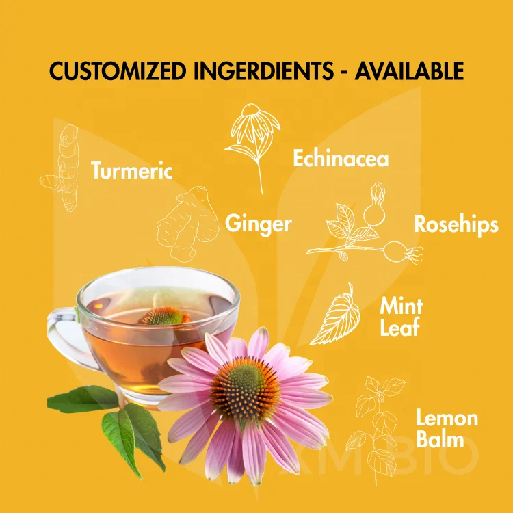 Customized Herbal Tea For Cold And Flu Support With Lemon Ginger Echinacea Cold Weather Tea