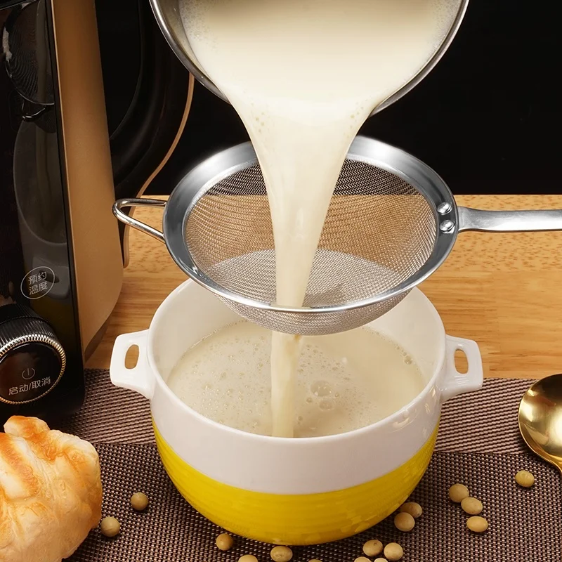 Kitchen Stainless Steel Round Handle Soy Milk Juice Hot Pot Colanders Oil Mesh Strainers