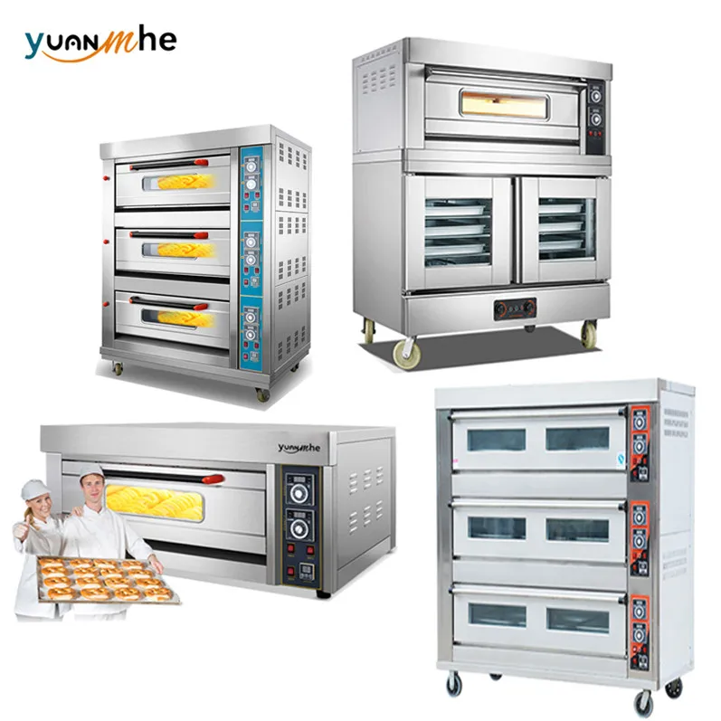 Commercial Microwave Cake Baking Machine Four a Gaz Pizza Making Equipment Electric Deck Gas Convection Rotary Oven for Bakery