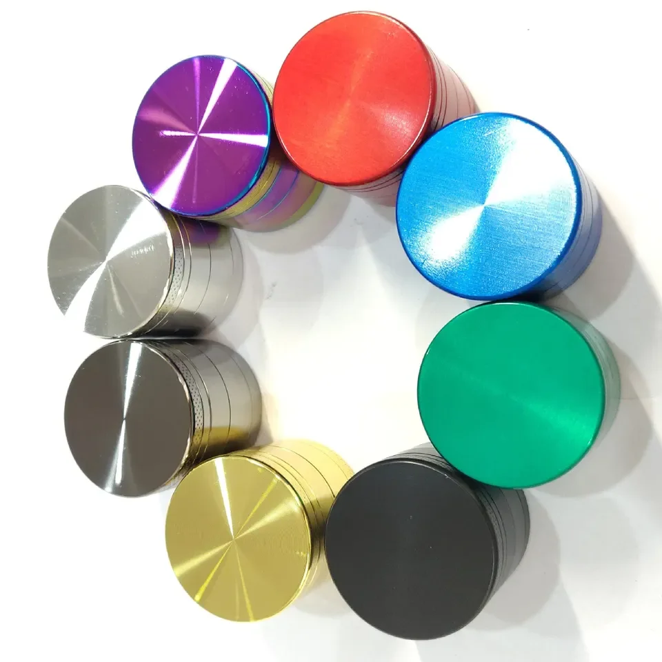 4 Layer 40mm 50mm Zinc Metal Manual Herb Grinder Engraved Golden Gold Coin Spice Tobacco Grinder