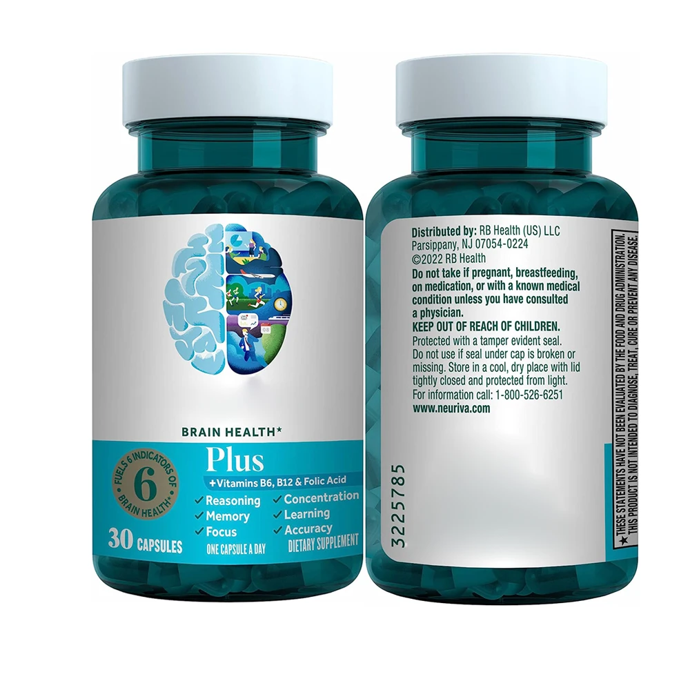 Vegetarian Brain Supplement For Memory, Focus & Concentration, Vitamins B6 & B12 and Nootropics Phosphatidylserine