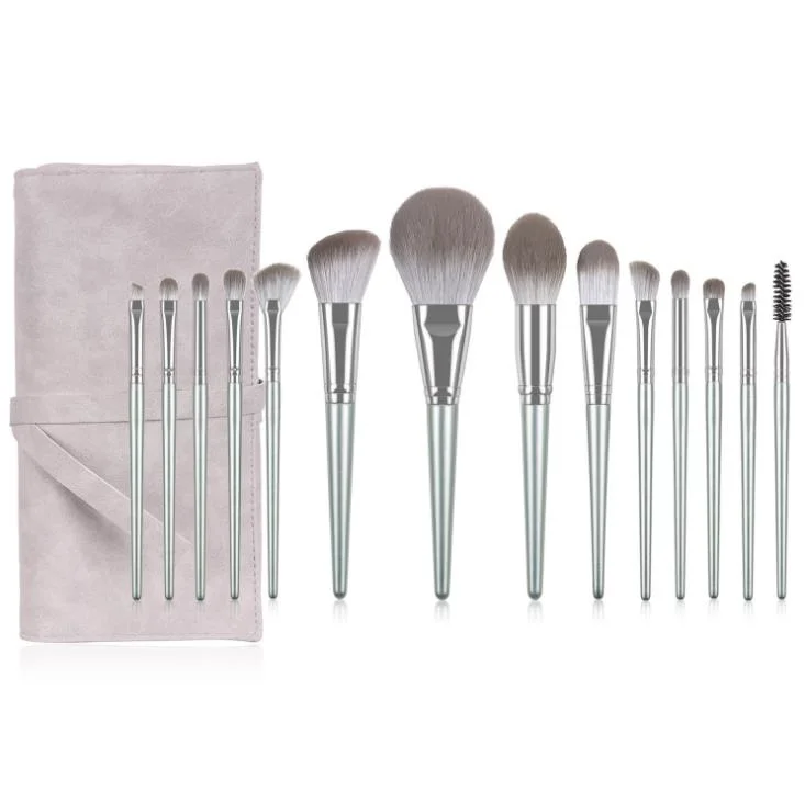 Professional 14pcs Custom Makeup Brush Set Eyeshadow Cosmetic Foundation Tools Lash Angled Makeup Blending Brushes Private Label