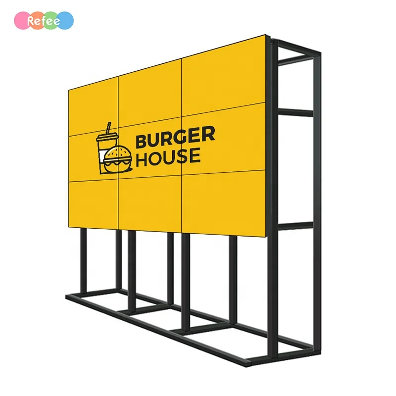 3*2 Indoor Video Wall Display 46 49 55 65 Inch Ultra narrow Bezel LCD 4K 2x2 3x3 Splicing Screen Advertising Player