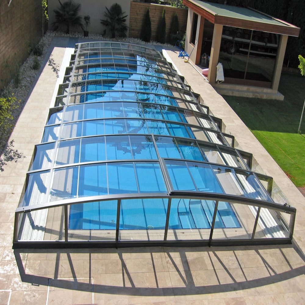 Modern Industrial Automatic Retractable Roof Top Pool Covers PC Sheets Garden Inground Swimming Pools Enclosure & Roofs Covers