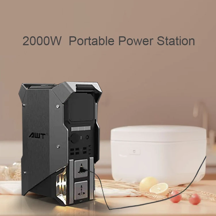 AWT 2000w 7000 times cycle life herbal men power power socket extension for camping RV EV road trip computer