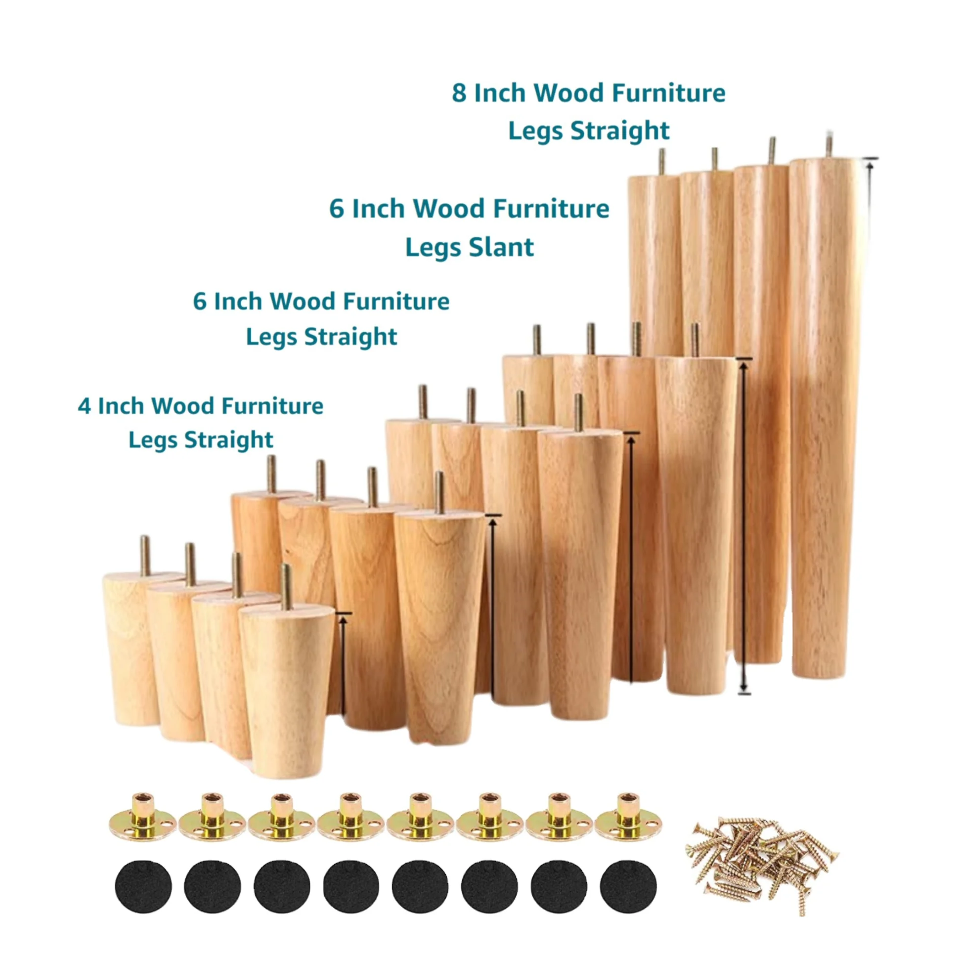2023 OEM ODM Dining Table Leveling Feet High End Furniture Wooden Accessories Adjustable Conic Legs