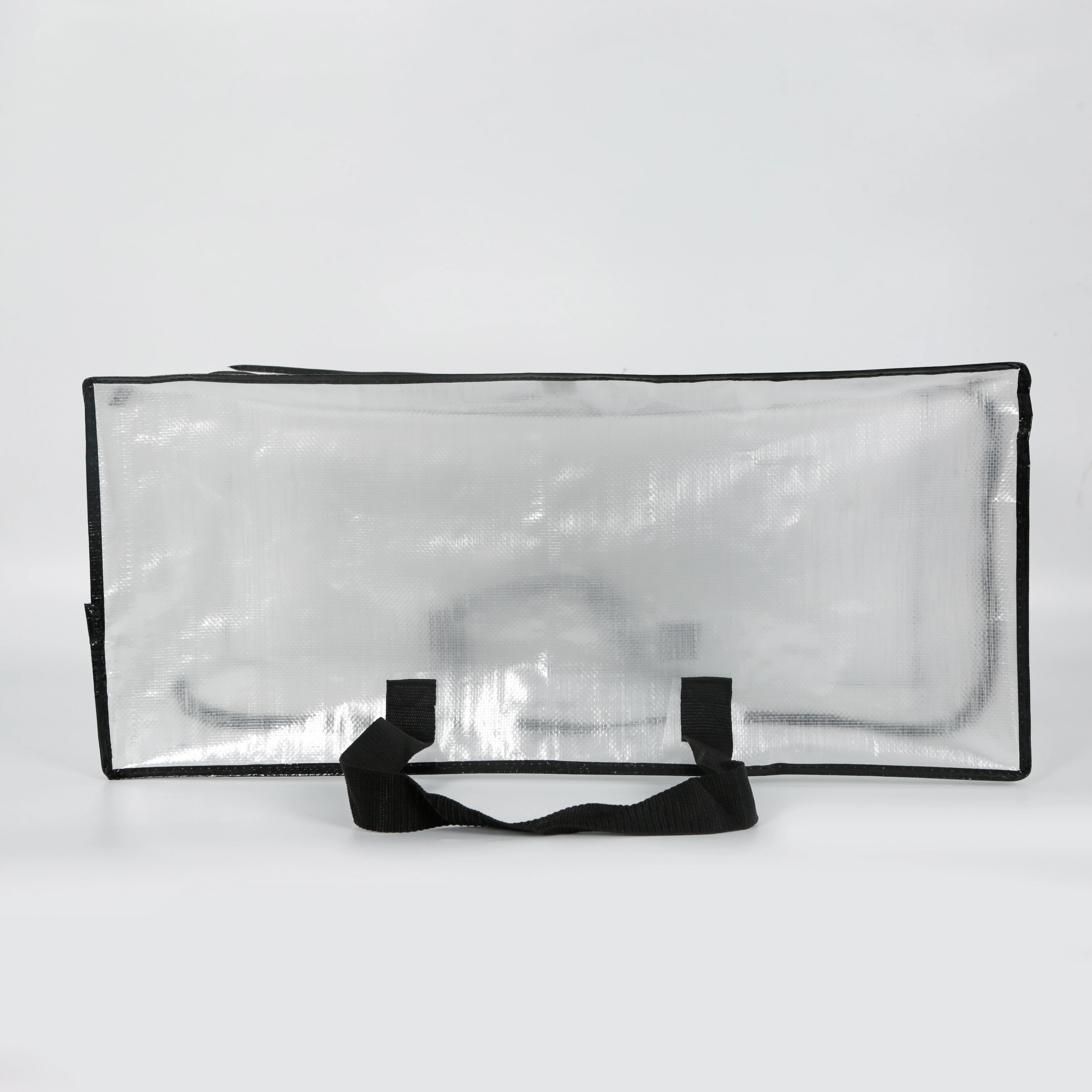 extra large transparent foldable pp woven moving storage bags for heavy duty with handles strap