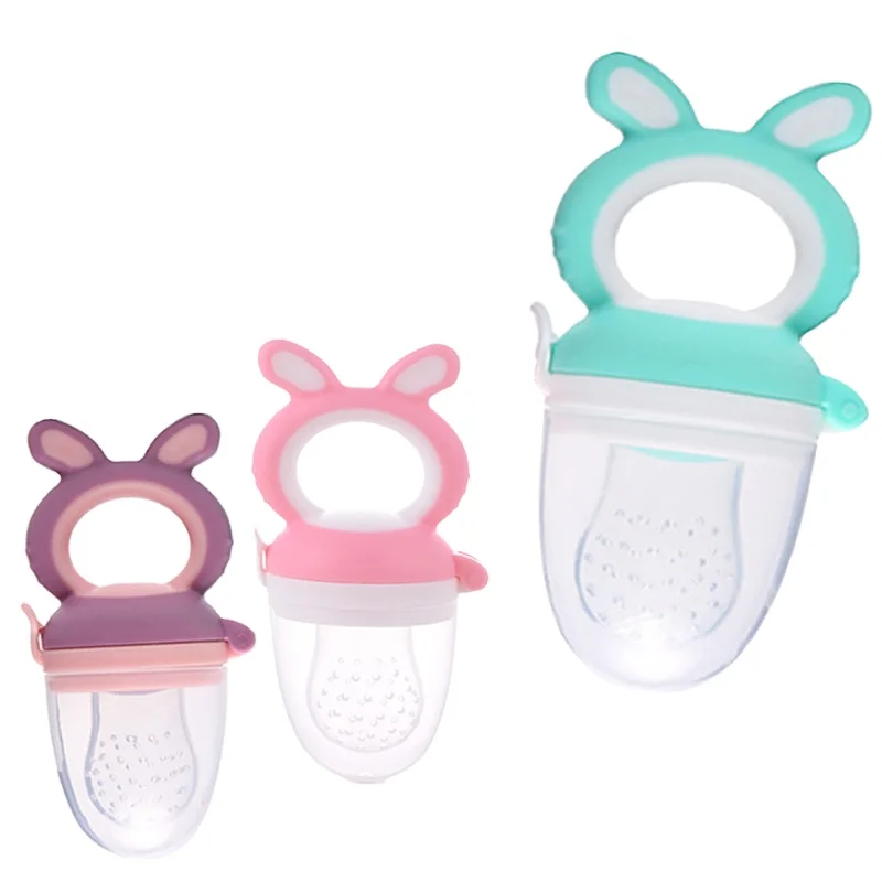 BPA free Baby Fruit Food Pacifier Feeder Milk Frozen Set Food Grade Silicone Feeder With Pouch Cover For household