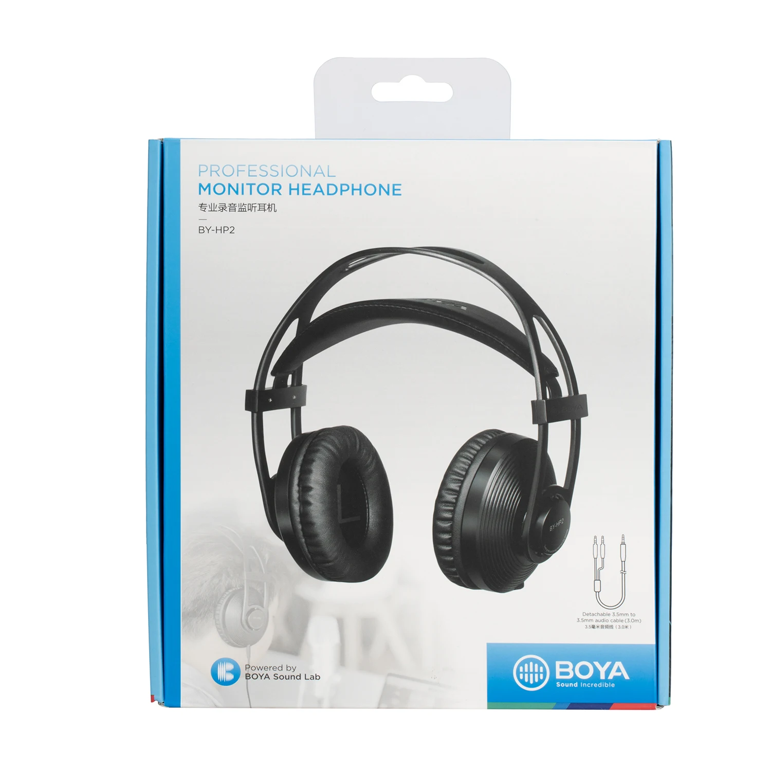 BOYA BY-HP2 Professional Recording Studio Monitor Headphone Wired Stereo Headphones Noise Cancelling for Mixer DJ Computer