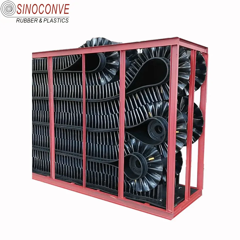 vertical wave rubber sidewall conveyor belt for wall stand