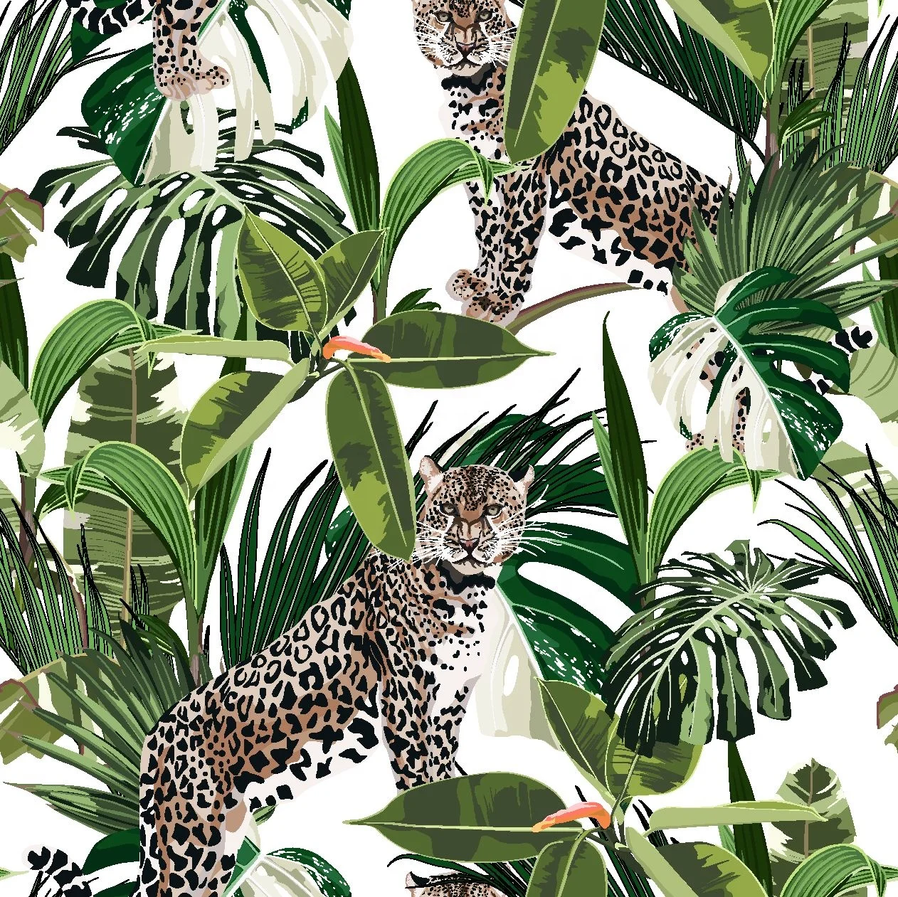 Duck Giraffe Tiger Leopard Tropical Animal Custom Print Canvas Cotton Fabric For Bags Shoes Home Textile