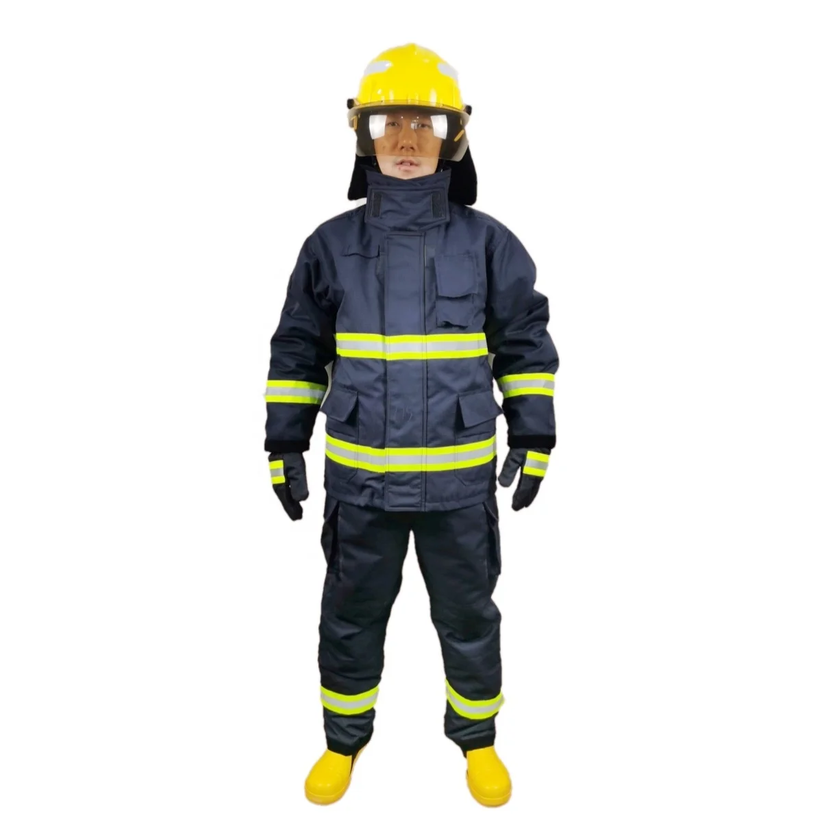 Extreme Protection EN 469 Khaki Dupont Nomex Rip Stop Detachable Inner Fire Fighter Fireman Fire Fighting Firefighter Suits