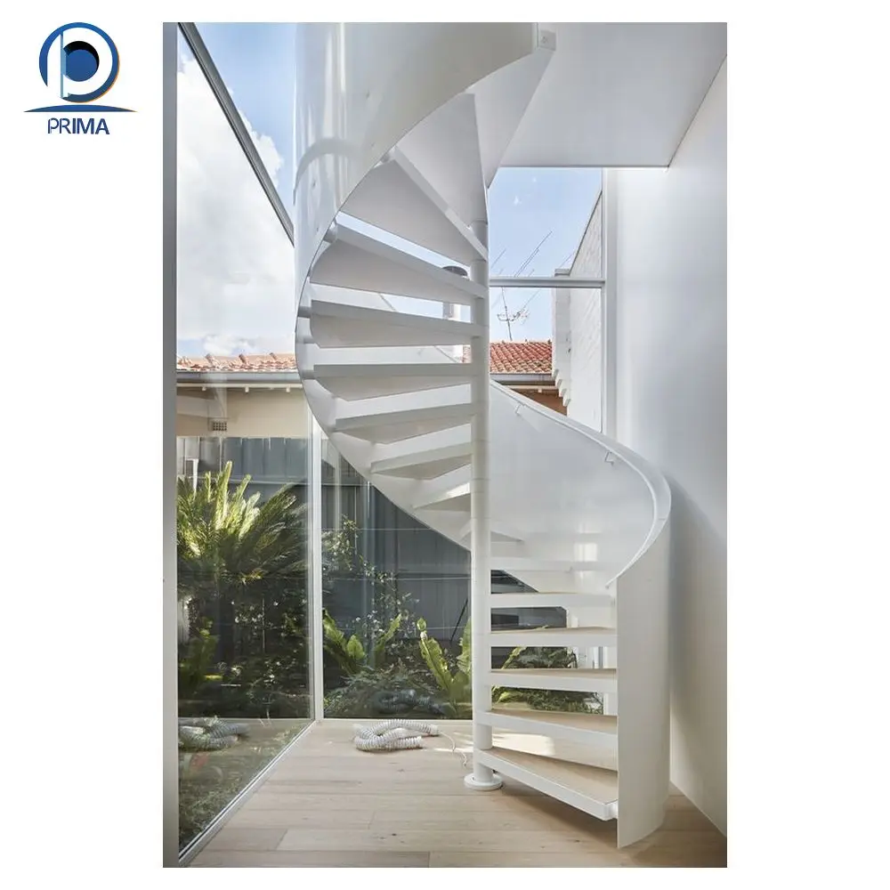 Optima Indoor spiral staircase with steel structure ready made spiral stairs High Quality