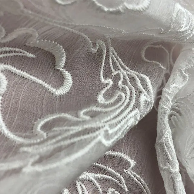 HA-16316B New style knit embroidery stock chiffon lace fabric indonesia for dress